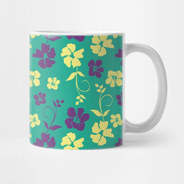 Botanic Floral Pattern Yellow Purple Green Pastel by jodotodesign